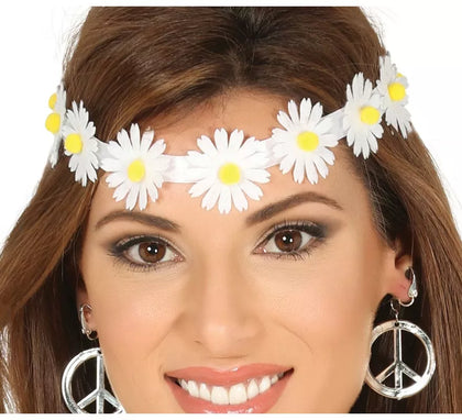 Diadema o Cinta con Flores Blancas