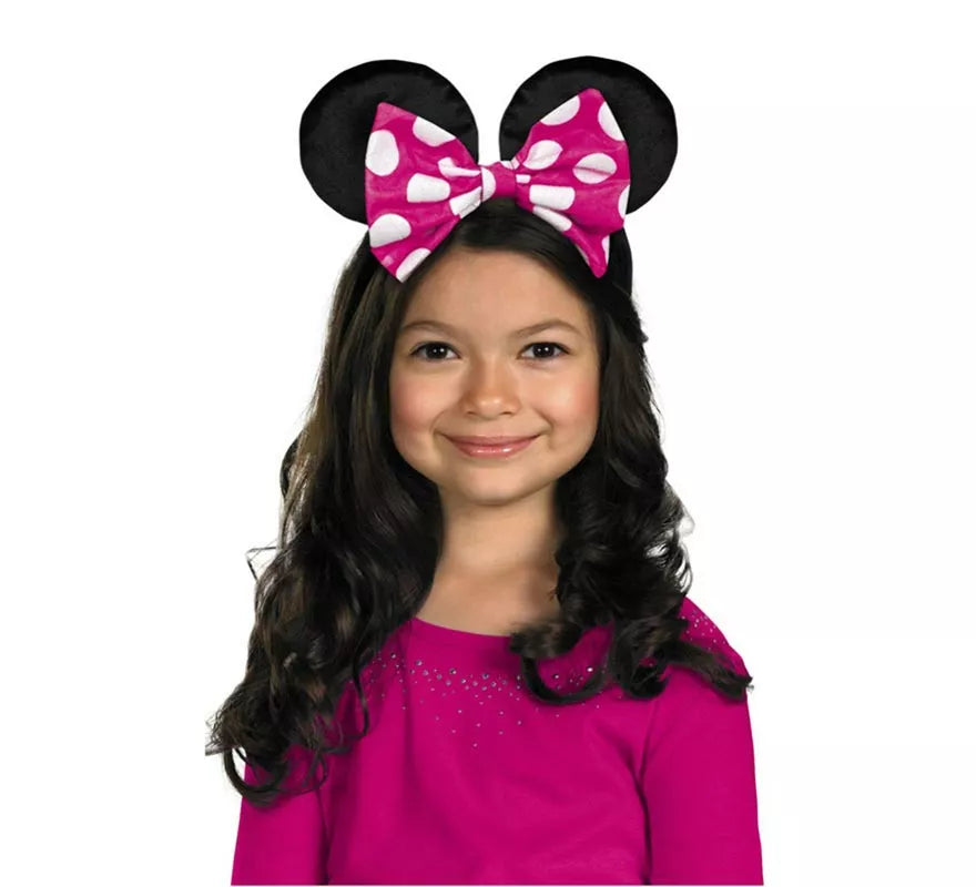 Diadema Orejas de Minnie Disney con lazo reversible infantil