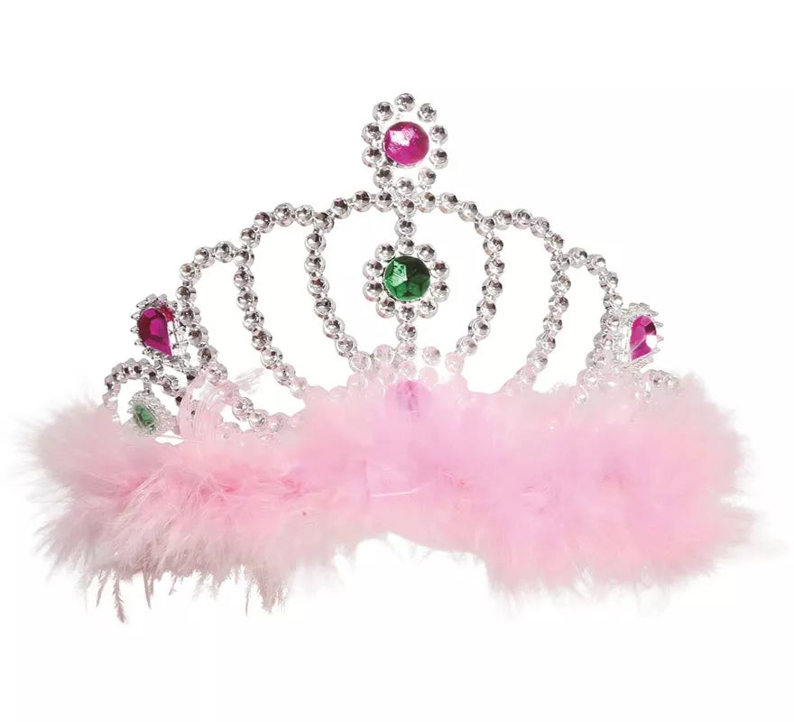 Diadema Plata con plumas
