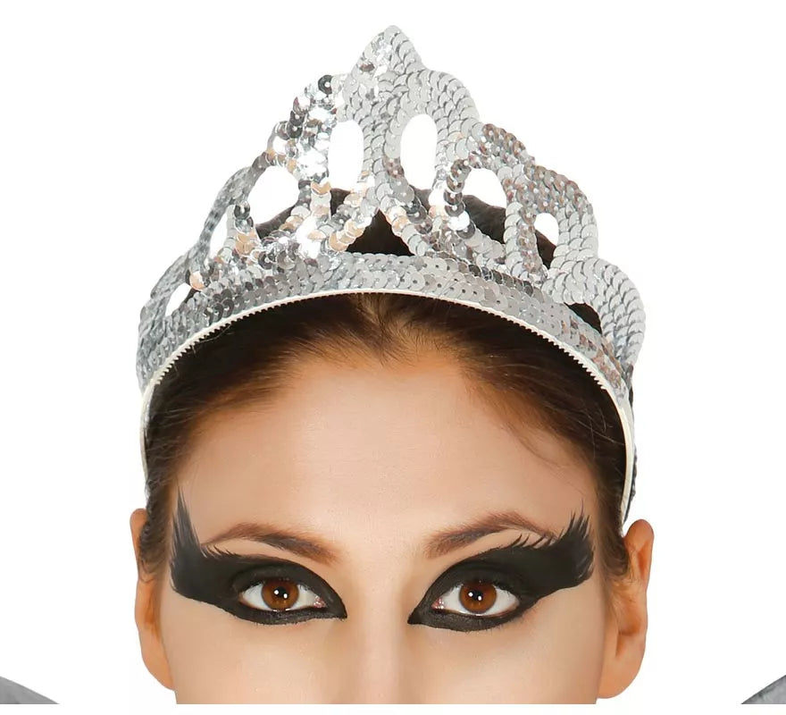 Diadema Plata lentejuelas