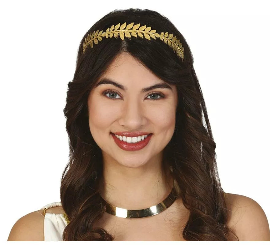 Diadema Romana Dorada Metálica