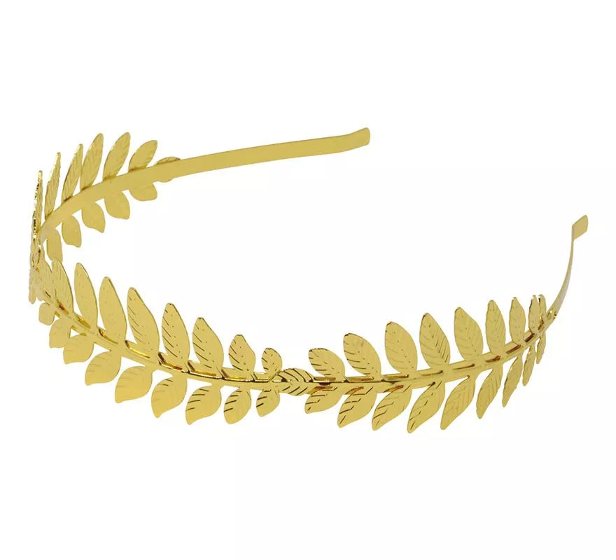 Diadema Romana Dorada Metálica