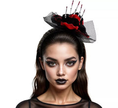 Pink Headband with Skeleton Hand