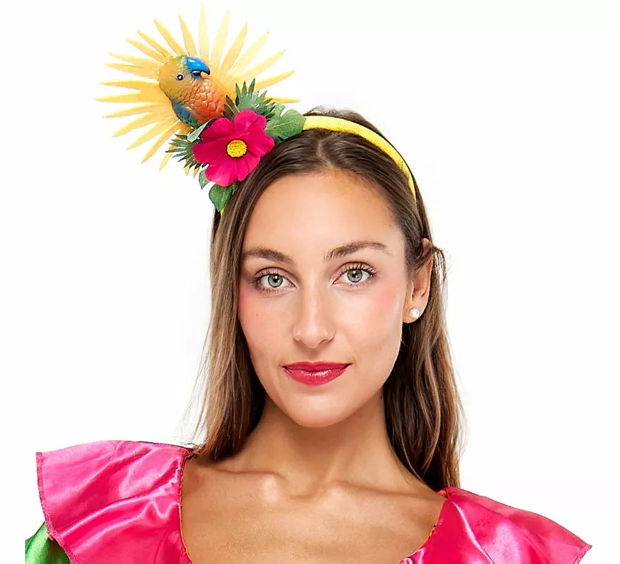 Diadema Tropical de Loro con Luz