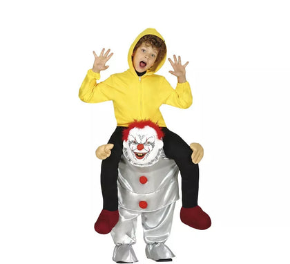 Disfraz a hombros de Payaso del miedo para niños