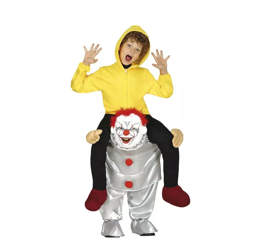 Disfraz a hombros de Payaso del miedo para niños