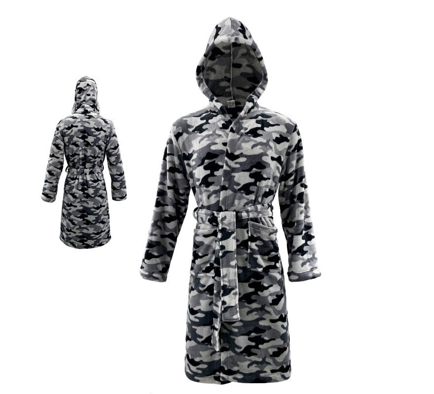 Translation missing: en.Disfraz Albornoz Camuflaje gris para adulto