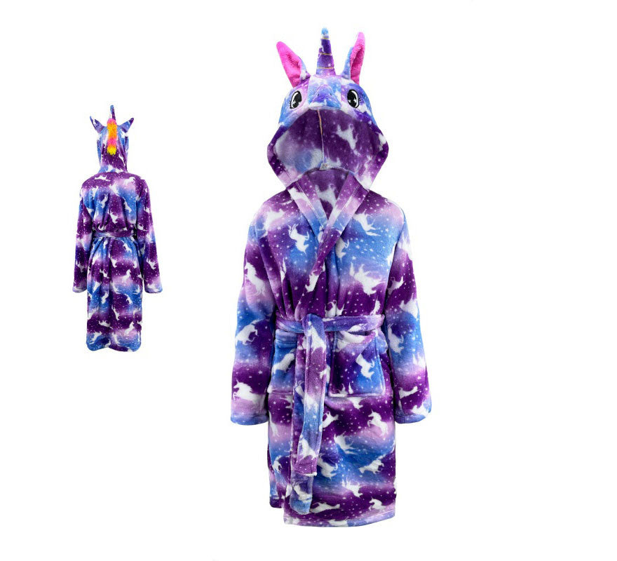 Translation missing: en.Disfraz Albornoz Unicornio púrpura para niños