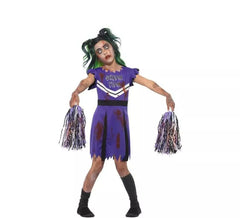 Purple Zombie Cheerleader Costume for Girl
