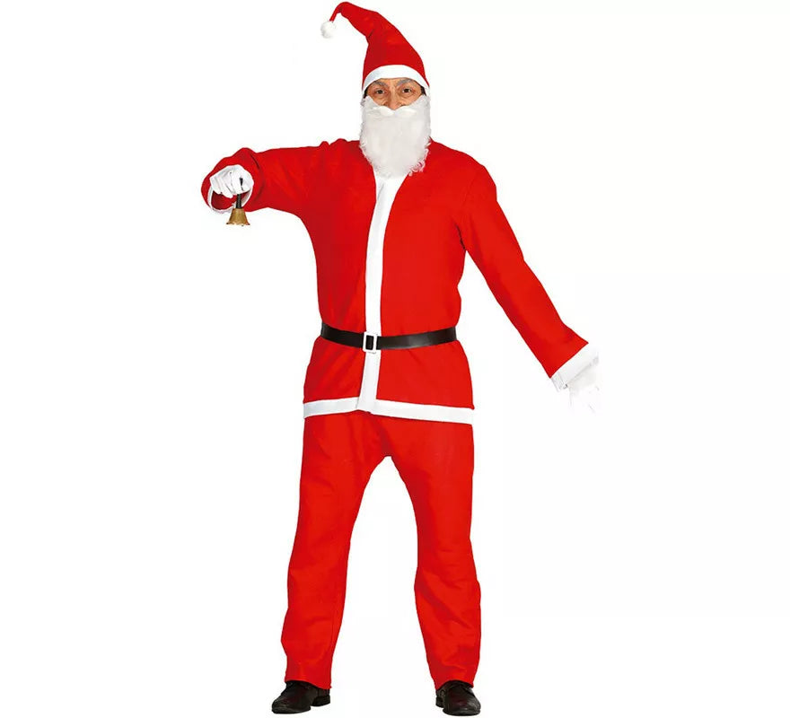 Disfraz barato de Papa Noel con Gorro y Barba para Hombre