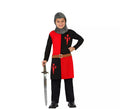 Disfraz Caballero Medieval rojo y negro de niños