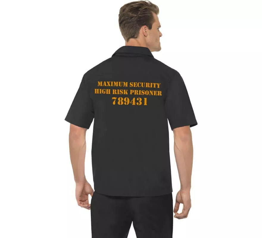 Disfraz Camisa Negra de Presidiario para Hombre