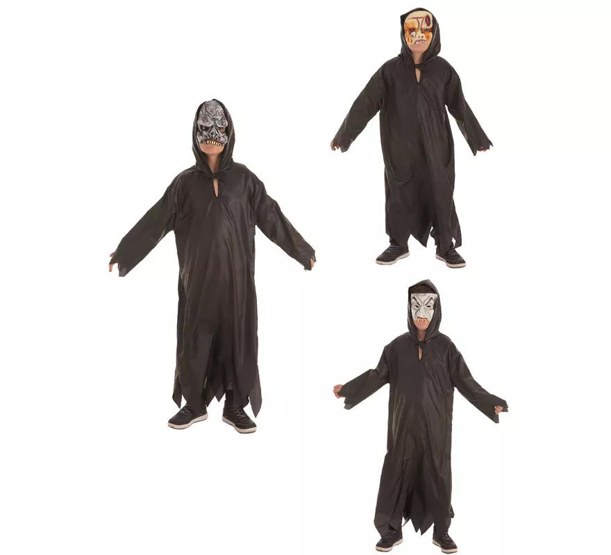 Disfraz con Túnica y Máscara de terror en 3 Modelos surtidos para niños