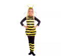 Disfraz de Abeja negro y amarillo con alas para niña