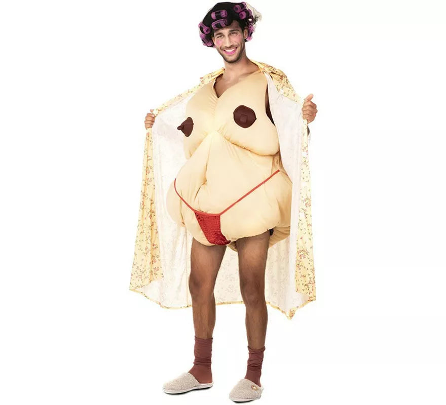 Disfraz de Abuela exhibicionista para hombre