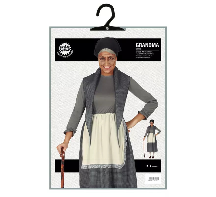 Disfraz de Abuela Gris para mujer