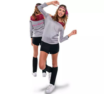 Disfraz de Aerobic ochentero gris para mujer