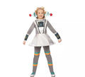 Disfraz de Agente Espacial gris con muñequeras para niña