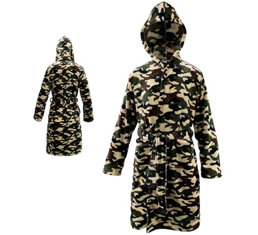 Translation missing: en.Disfraz Albornoz Camuflaje Verde para niños