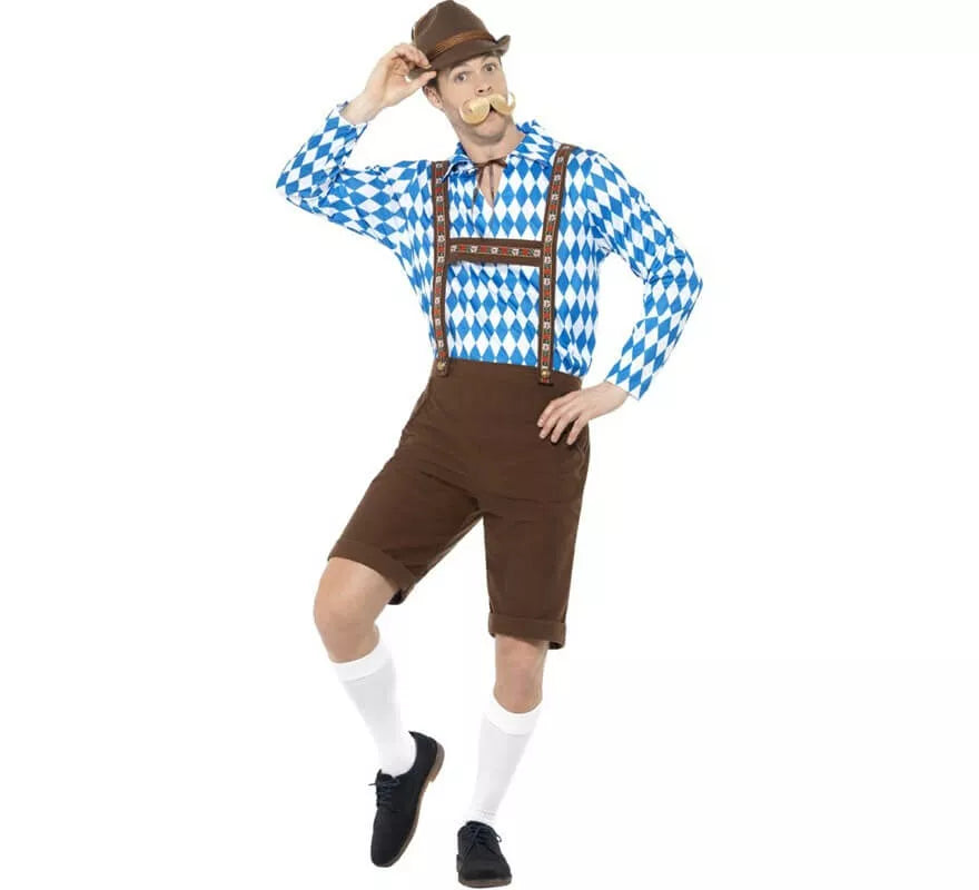 Translation missing: en.Disfraz de Alemán Tradicional Azul y Marrón para hombre