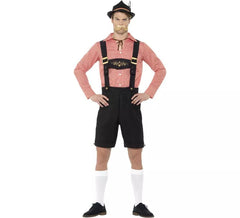 Red and Brown Traditional German Costume for Men