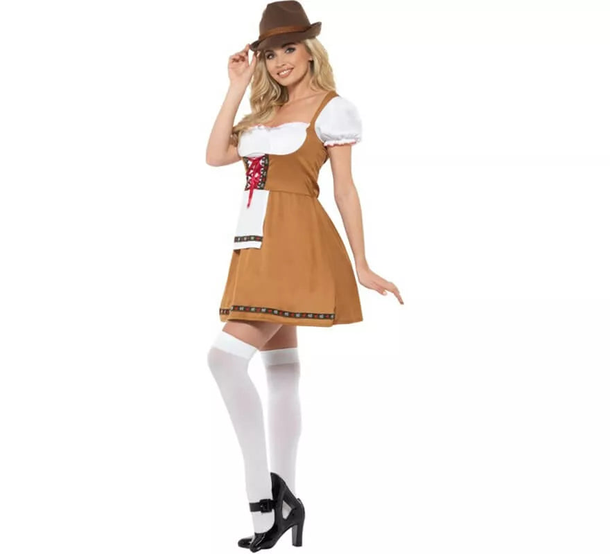 Translation missing: en.Disfraz de Alemana Tradicional Marrón y Blanco para mujer