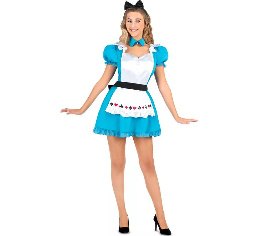 Translation missing: en.Disfraz de Alicia clásico azul y blanco para mujer