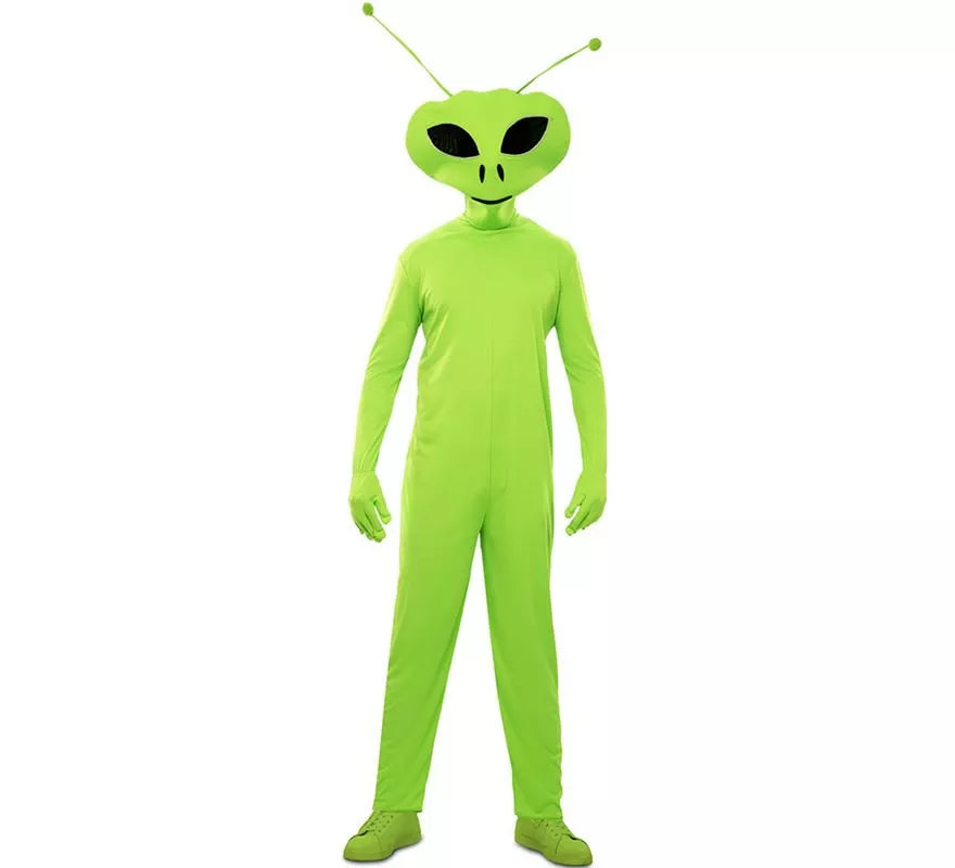 Disfraz de Alien clásico verde con máscara para hombre