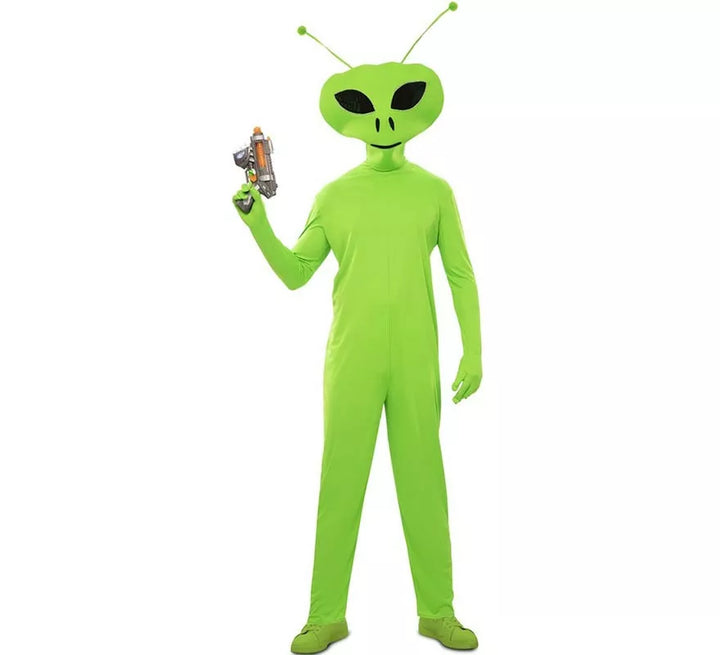 Disfraz de Alien clásico verde con máscara para hombre
