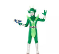 Disfraz de Alien verde y plateado para niños