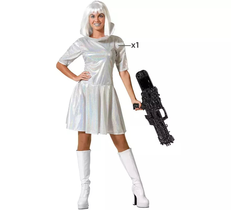 Disfraz de Alienígena plateado para mujer