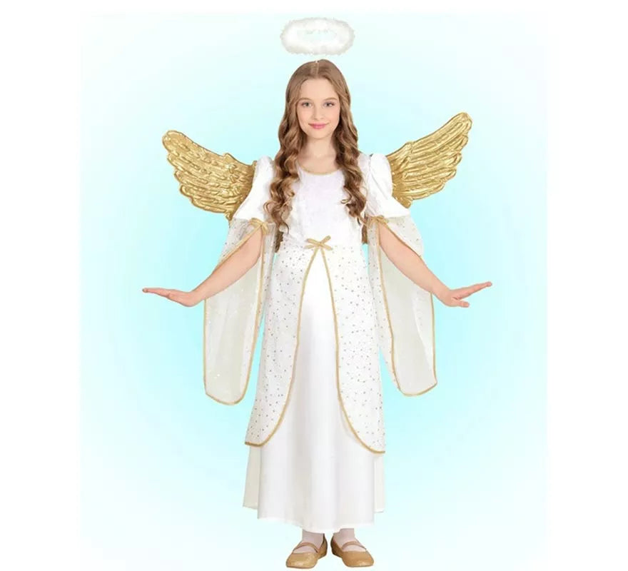Translation missing: en.Disfraz de Ángel blanco y dorado para niña