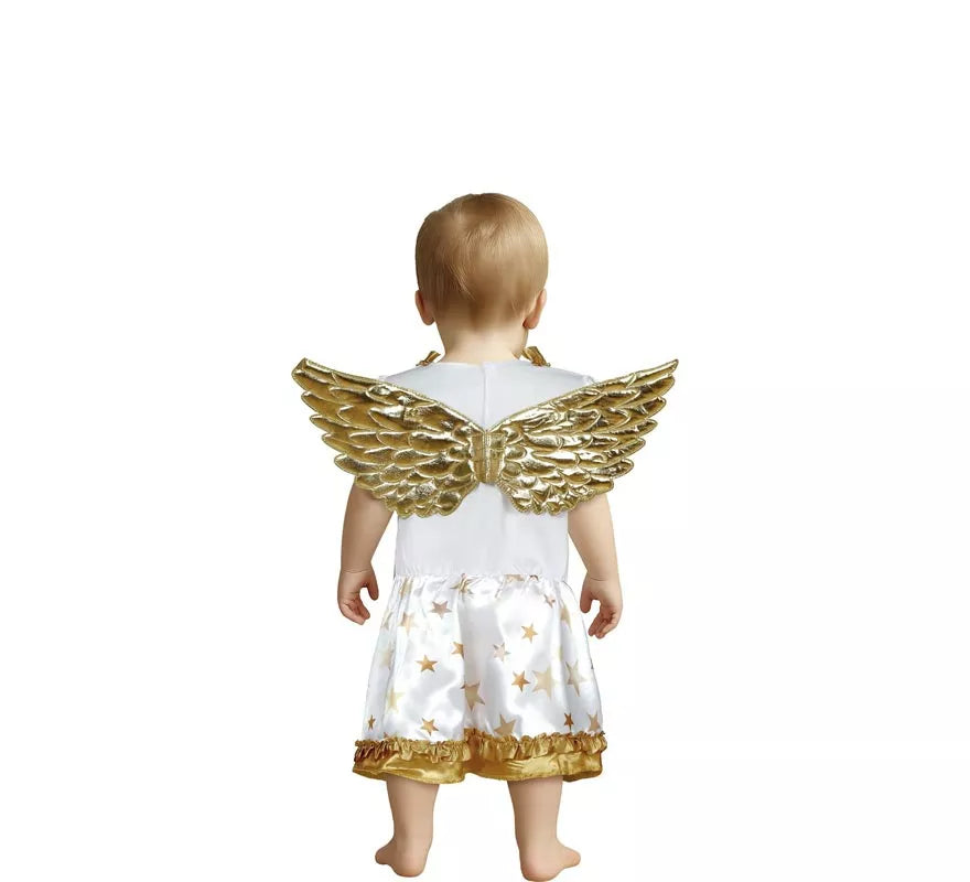 Translation missing: en.Disfraz de Ángel dorado en vestido blanco para bebé