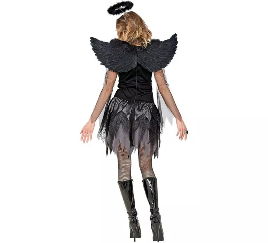 Translation missing: en.Disfraz de Ángel negro con Alas para mujer