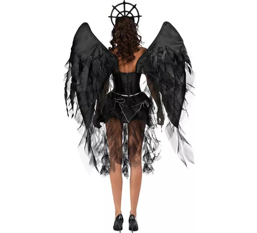 Translation missing: en.Disfraz de Ángel Oscuro con alas grandes para mujer