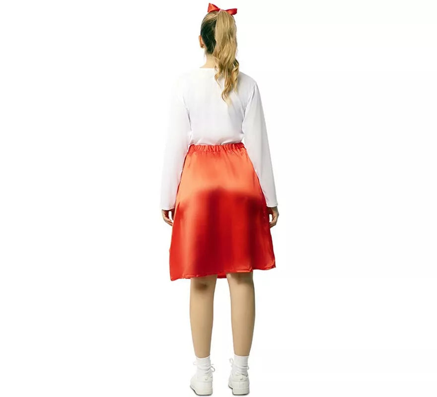 Disfraz de Animadora años 50 rojo y blanco para mujer