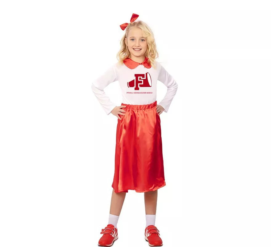 Translation missing: en.Disfraz de Animadora años 50 rojo y blanco para niña