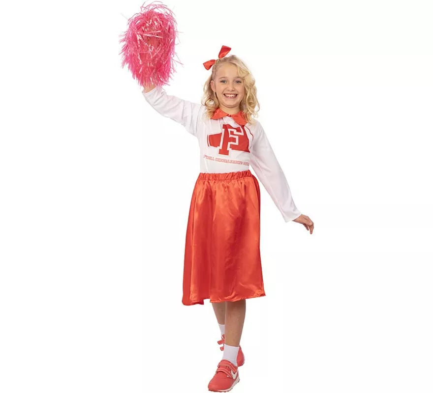 Translation missing: en.Disfraz de Animadora años 50 rojo y blanco para niña