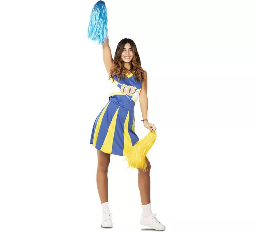 Disfraz de Animadora Azul y Amarilla para mujer