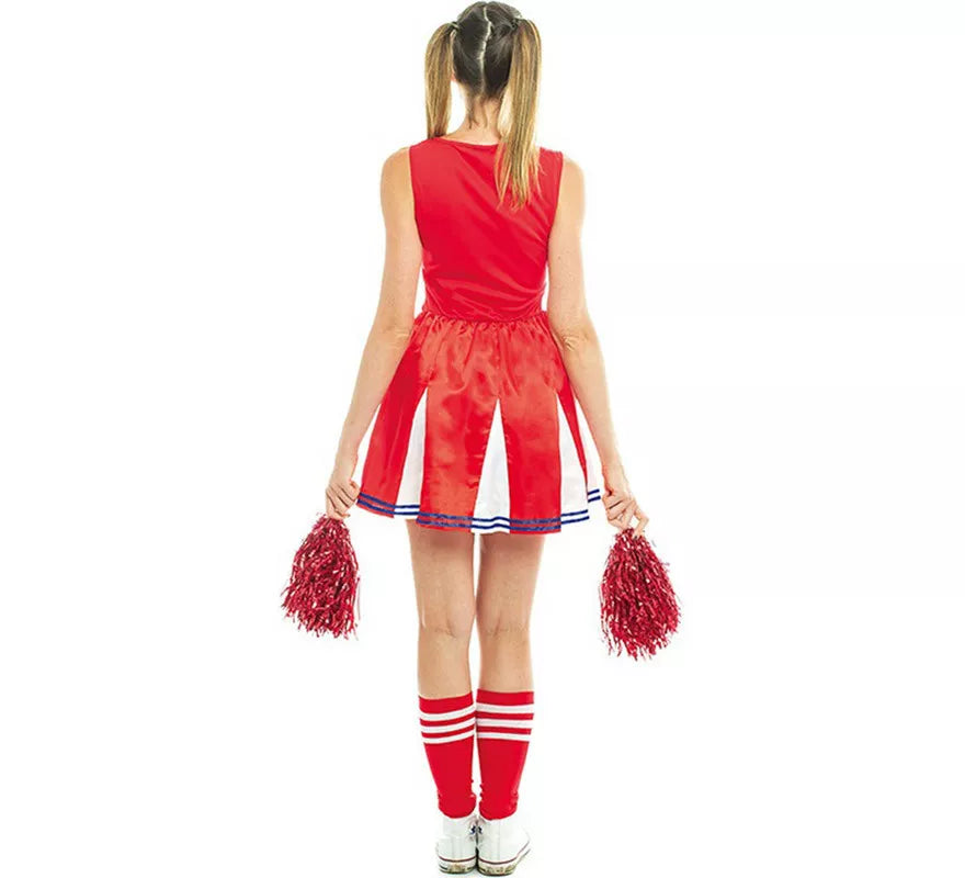 Disfraz de Animadora blanco y rojo para mujer
