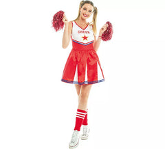White and red cheerleader costume for women