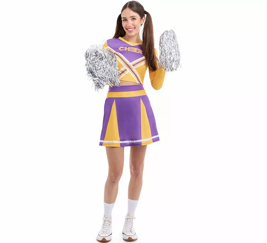 Translation missing: en.Disfraz de Animadora Cheerleader morado para mujer