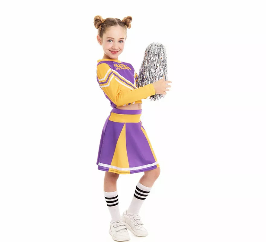 Translation missing: en.Disfraz de Animadora Cheerleader morado para niña