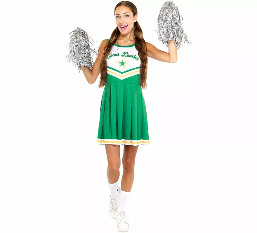 Translation missing: en.Disfraz de Animadora Cheerleader verde para mujer