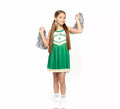 Disfraz de Animadora Cheerleader verde para niña
