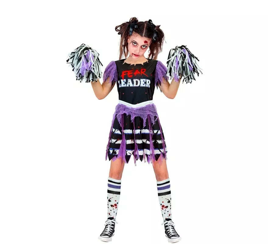 Disfraz de Animadora Cheerleader Zombie para niña