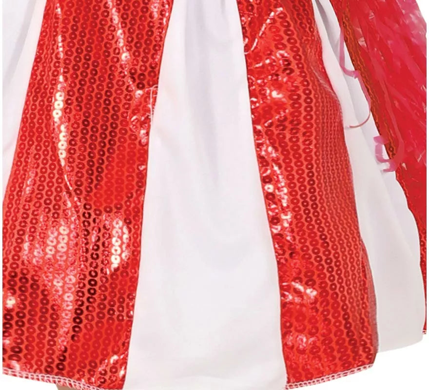 Disfraz de Animadora con lentejuelas rojas para niña