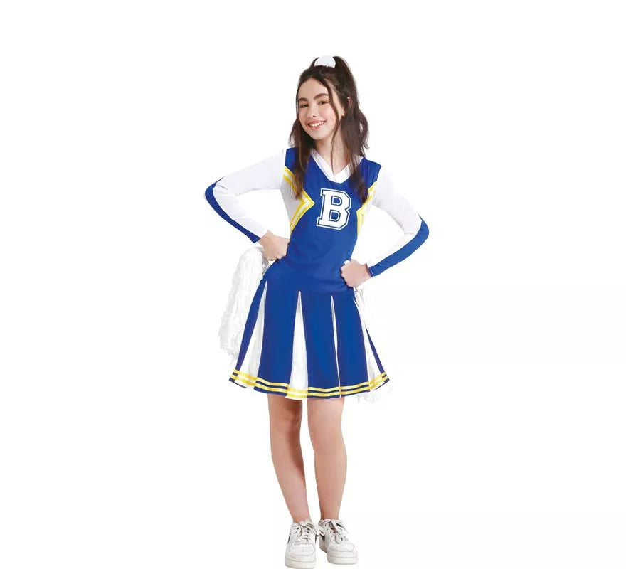 Translation missing: en.Disfraz de Animadora del Equipo Azul para adolescente