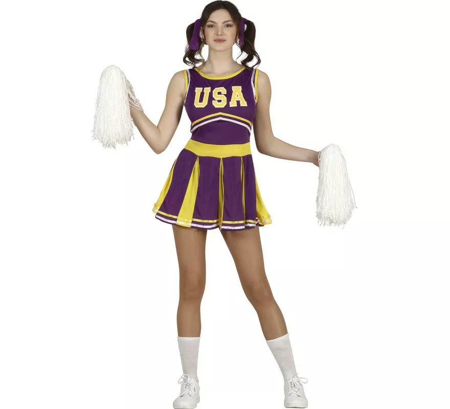 Translation missing: en.Disfraz de Animadora del Equipo Morado para adolescente