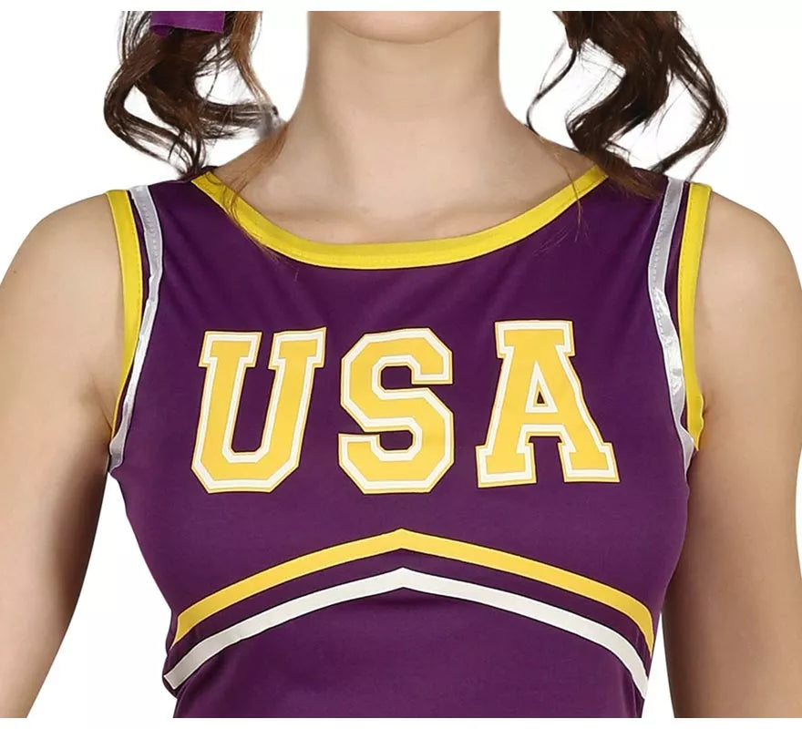 Translation missing: en.Disfraz de Animadora del Equipo Morado para adolescente